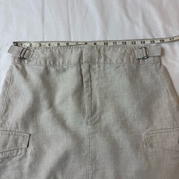 Athleta 100% Linen Stylish Tan Skirt Size 10 - Picture 3 of 10